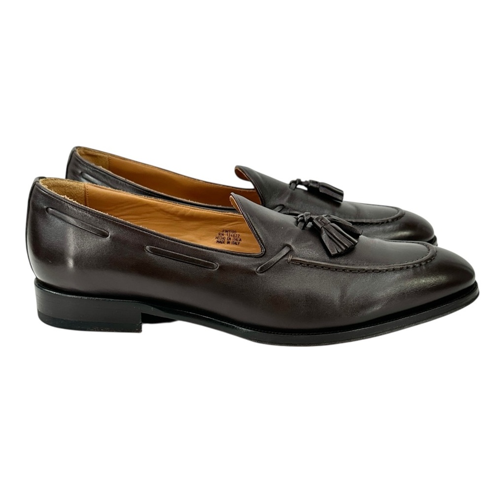 Suitsupply Dark Brown Smooth Leather Slip On Tassel Loafers Dress Shoes sz 11 - Picture 2 of 11